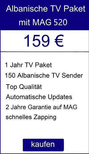 MAG 540 WIFI+ Albanische Paket - 1 Jahr frei