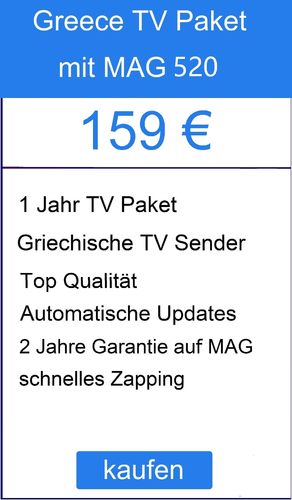 MAG 540+ Greece TV Paket + 1 Jahr frei