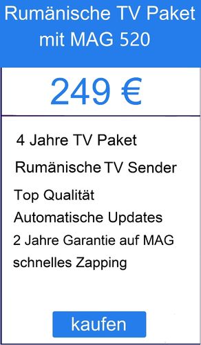 MAG 540 + Romania TV Paket + 4 Jahre frei