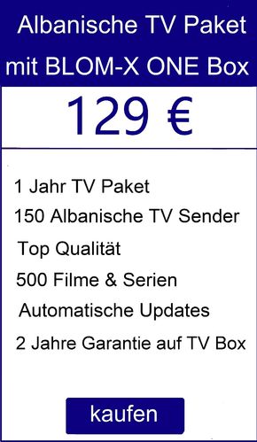BLOM-X ONE TV Box+ Albanische Paket - 1 Jahr frei
