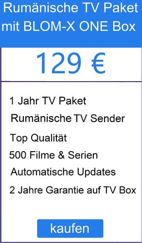 BLOM-X ONE TV Box + Romania TV Paket + 1 Jahr frei